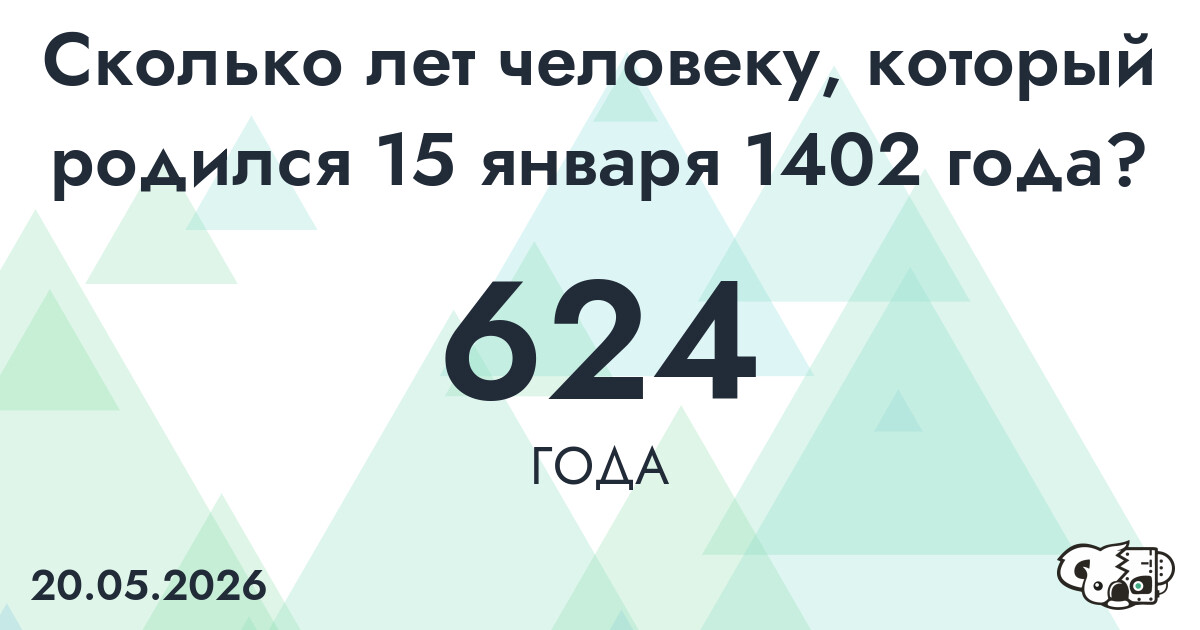 Какой возраст у человека, который родился 15 января 1402 года ?