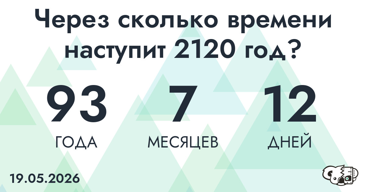 Через сколько времени наступит 2120 год?