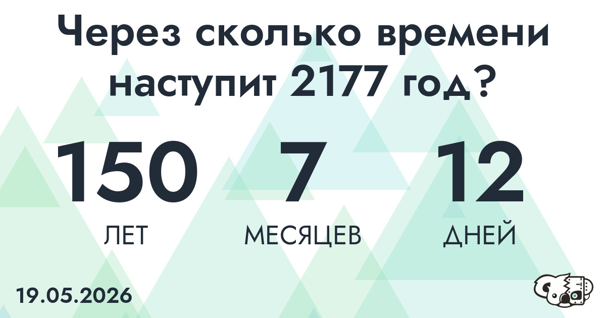 Через сколько времени наступит 2177 год?