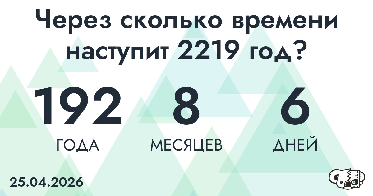 Через сколько времени наступит 2219 год?