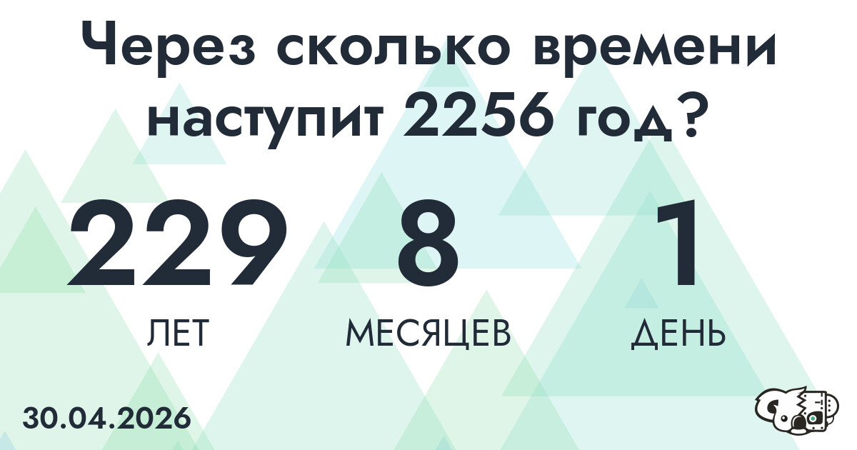 Через сколько времени наступит 2256 год?