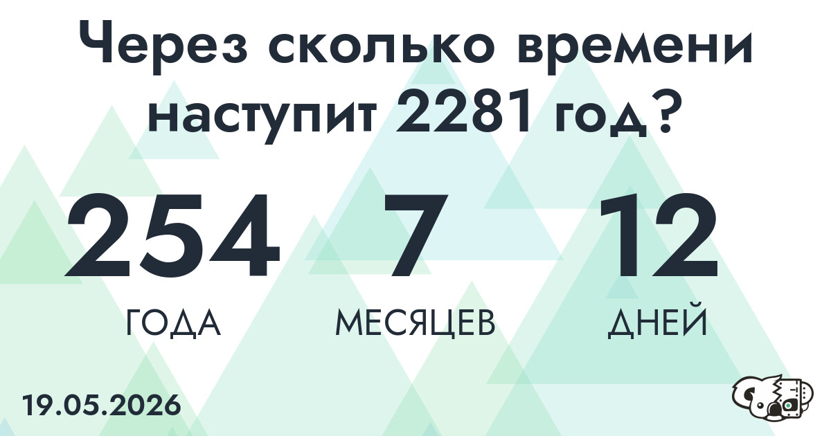 Через сколько времени наступит 2281 год?