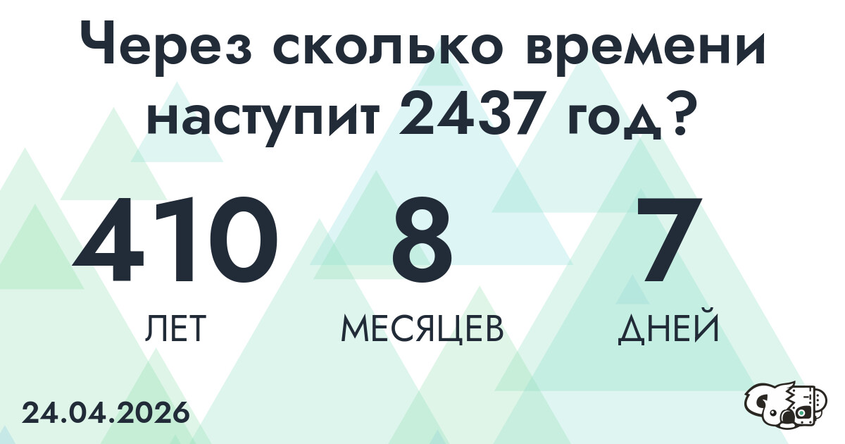 Через сколько времени наступит 2437 год?