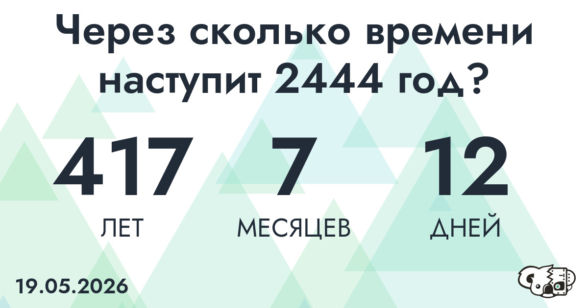 Через сколько времени наступит 2444 год?