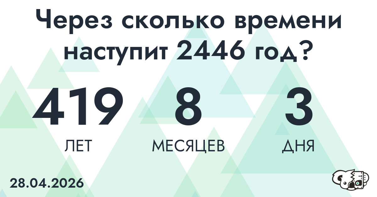 Через сколько времени наступит 2446 год?