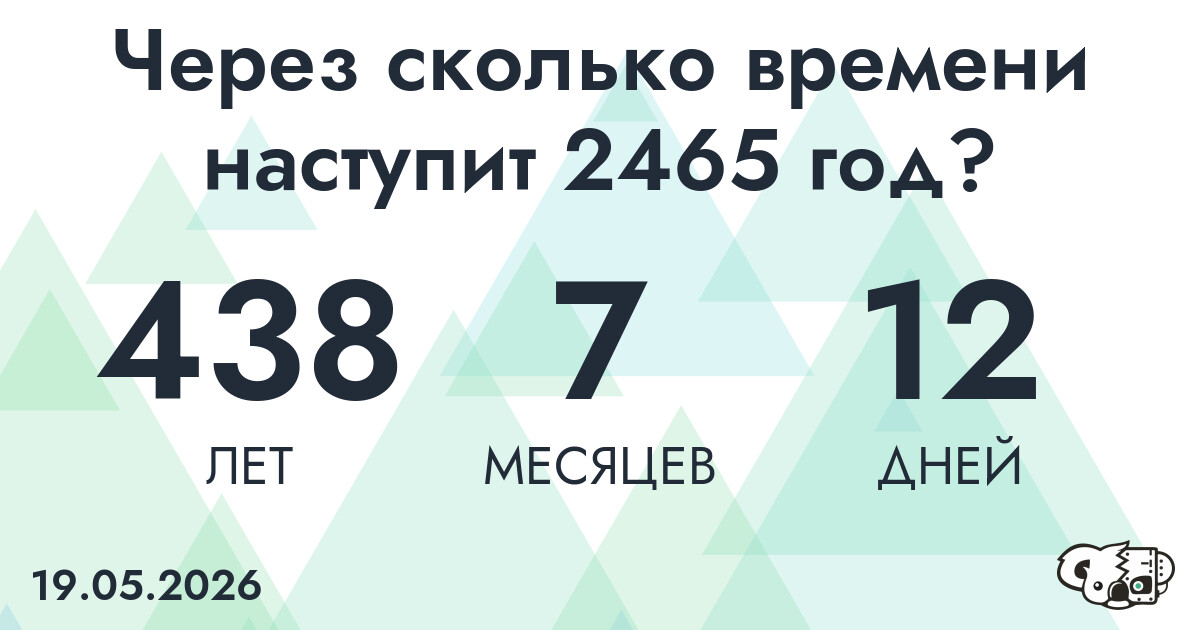 Через сколько времени наступит 2465 год?
