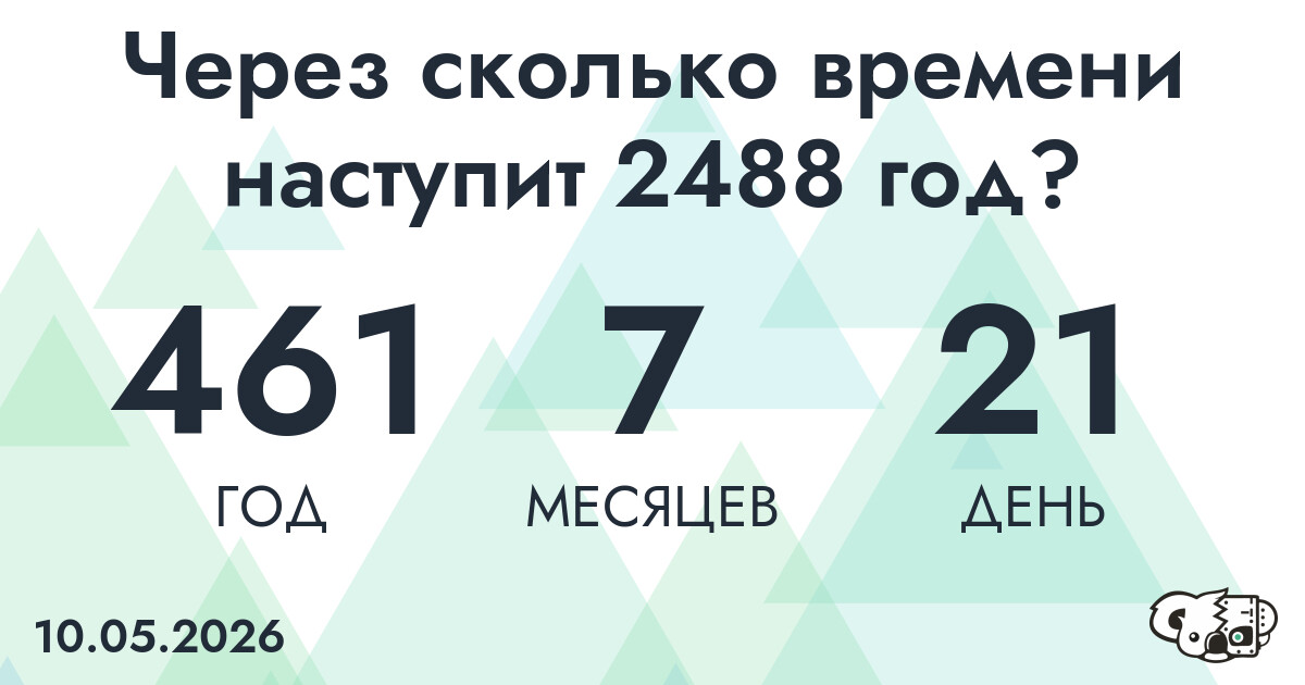 Через сколько времени наступит 2488 год?