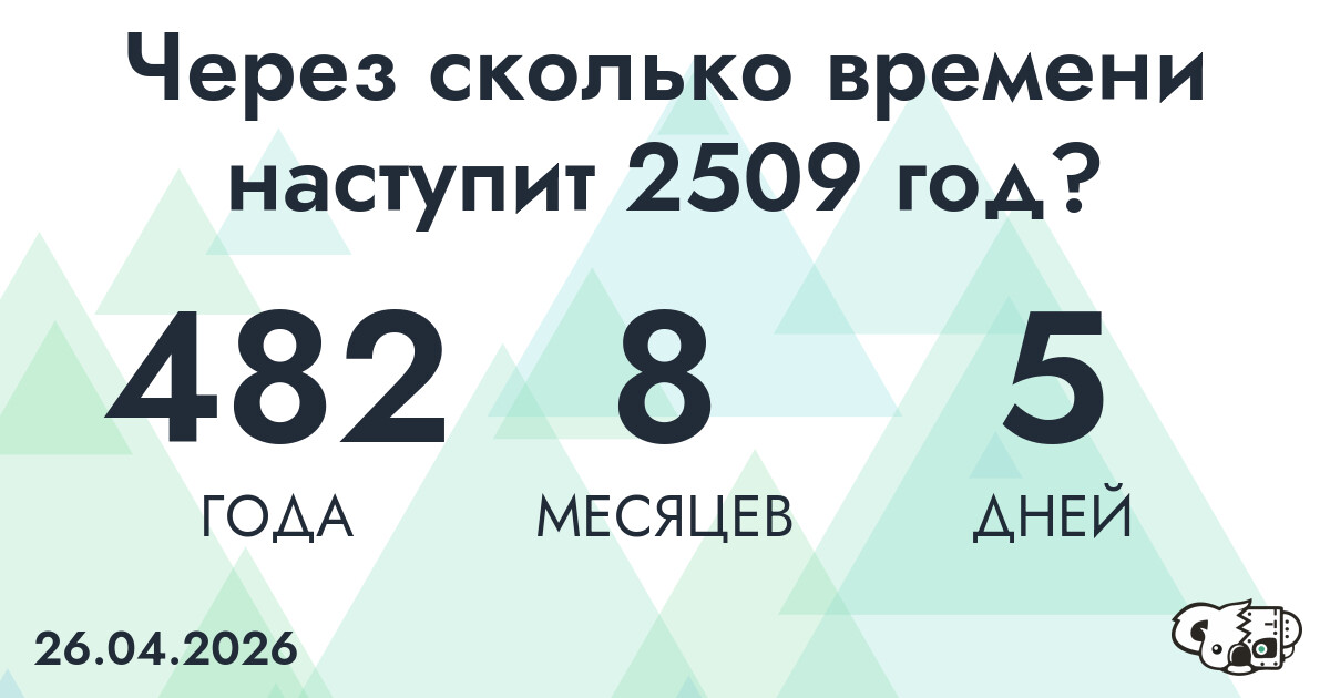 Через сколько времени наступит 2509 год?