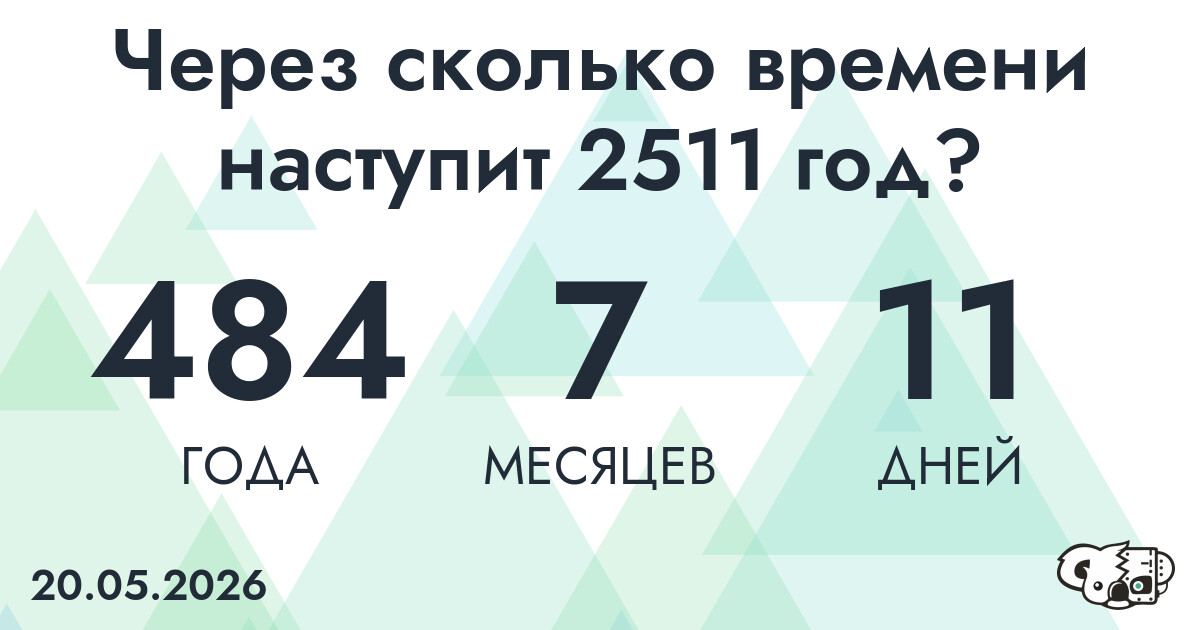 Через сколько времени наступит 2511 год?