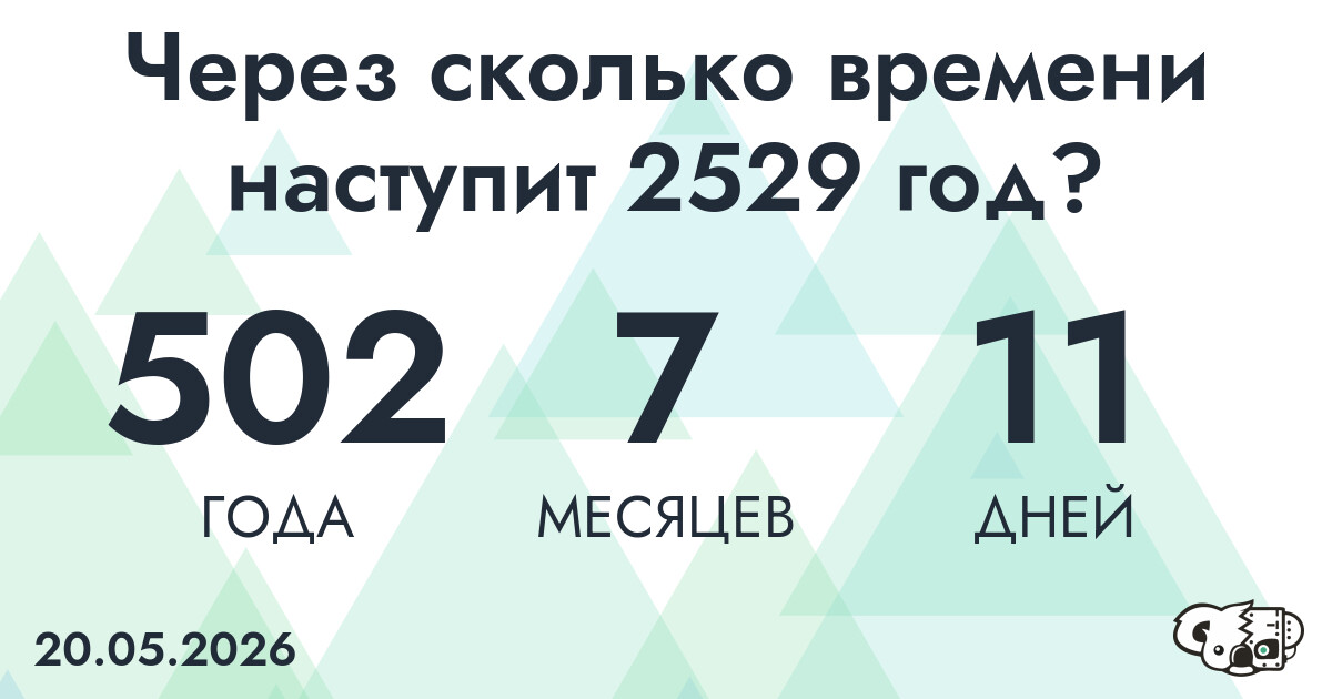 Через сколько времени наступит 2529 год?