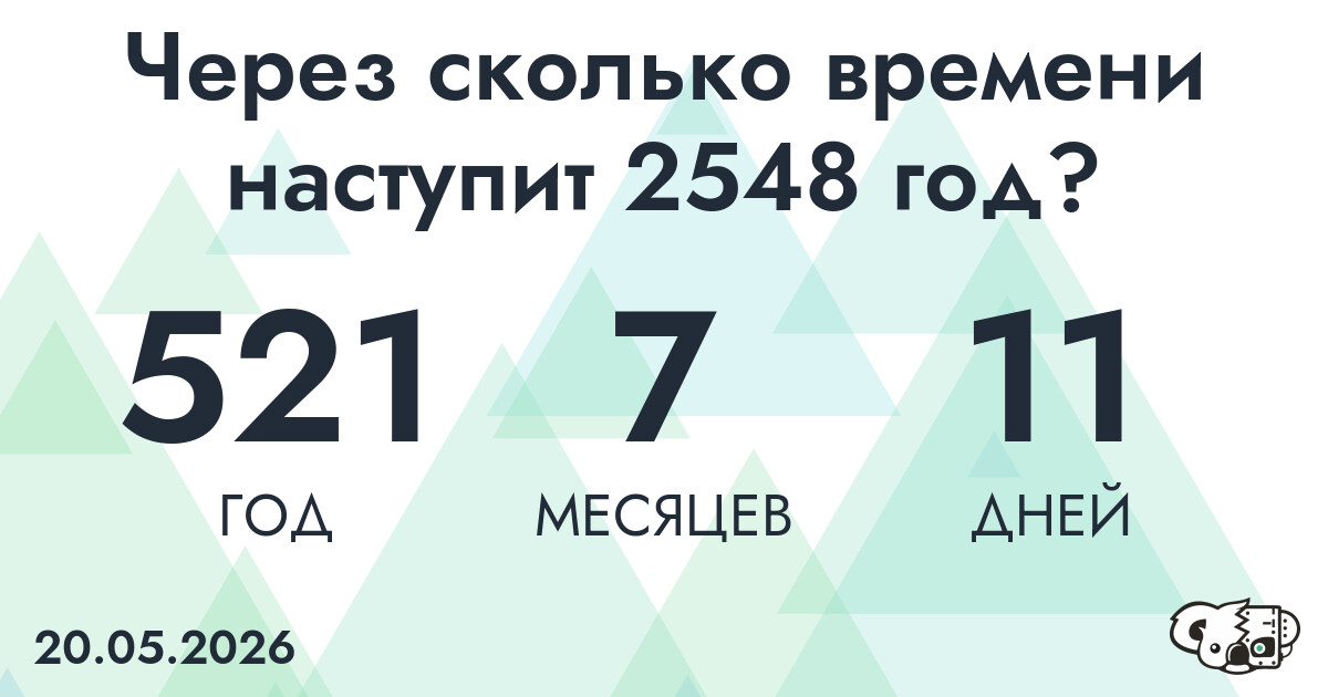 Через сколько времени наступит 2548 год?