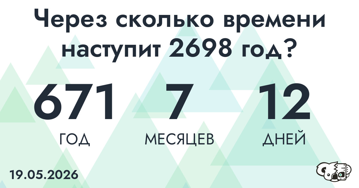Через сколько времени наступит 2698 год?