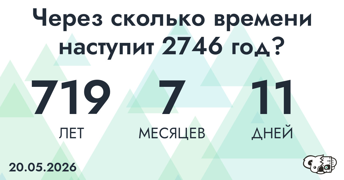 Через сколько времени наступит 2746 год?
