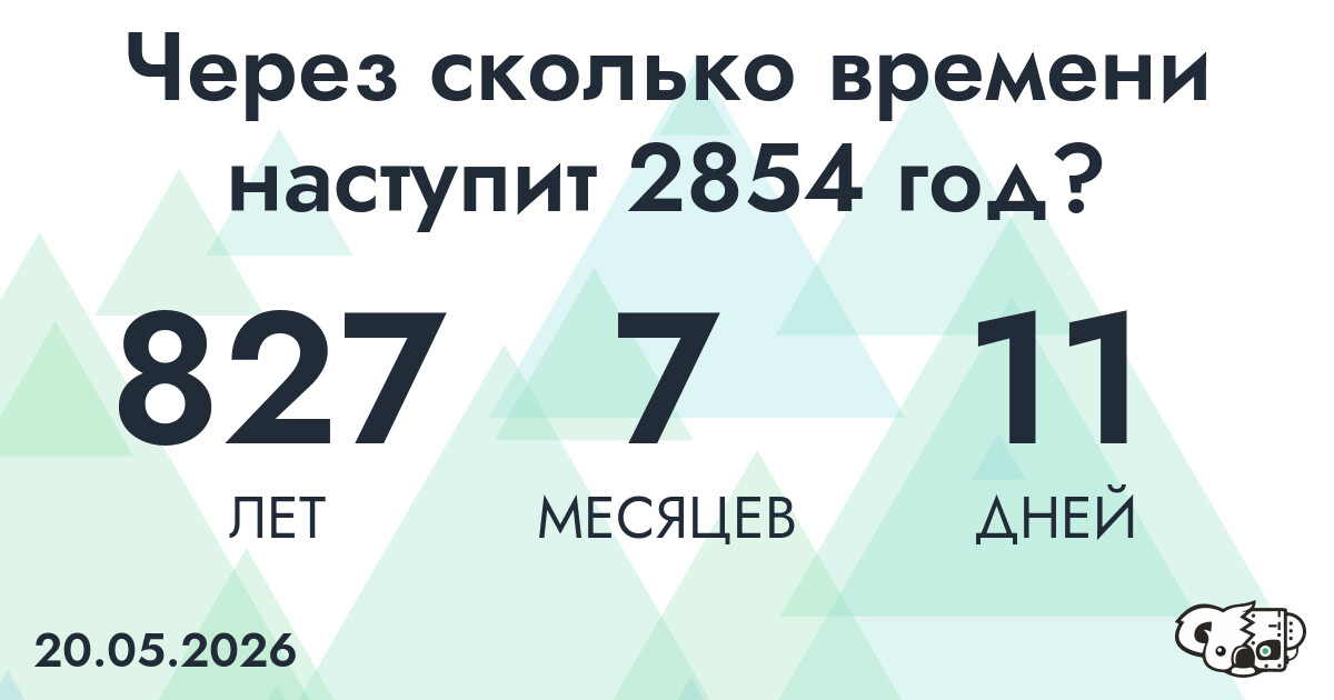 Через сколько времени наступит 2854 год?