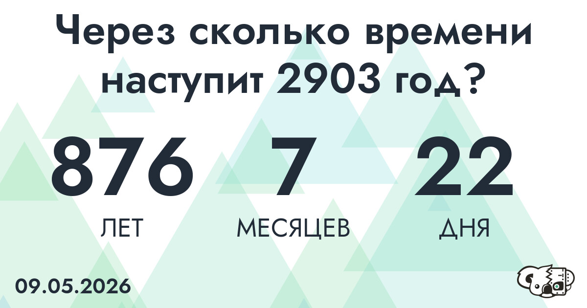 Через сколько времени наступит 2903 год?
