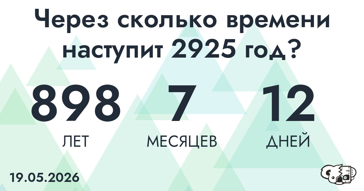 Через сколько времени наступит 2925 год?