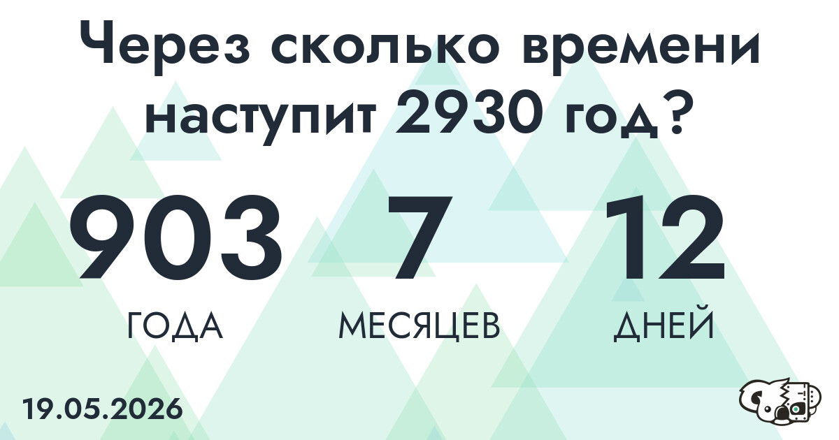 Через сколько времени наступит 2930 год?