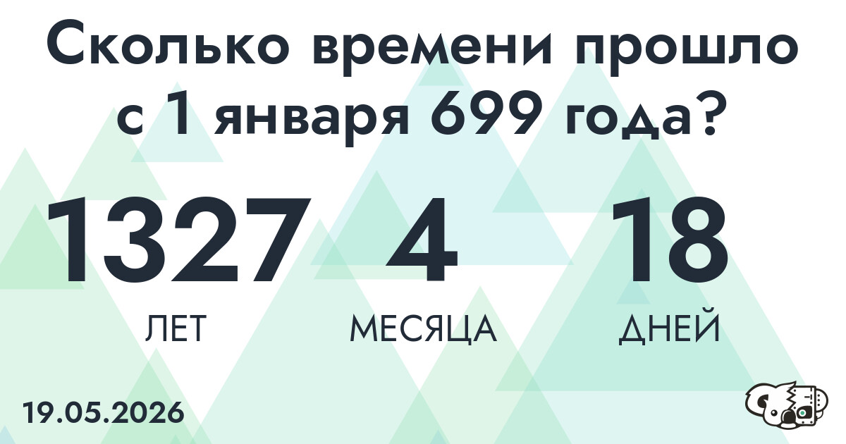 Сколько времени прошло с 1 января 699 года