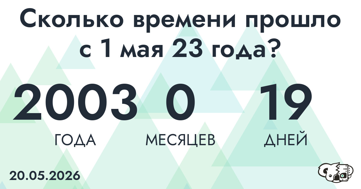 Сколько времени прошло с 1 мая 23 года