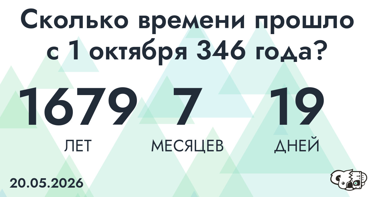 Сколько времени прошло с 1 октября 346 года