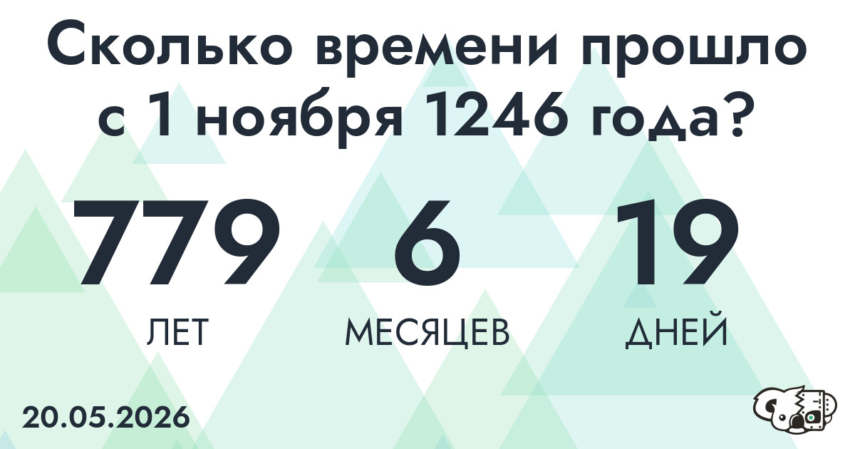 Сколько времени прошло с 1 ноября 1246 года