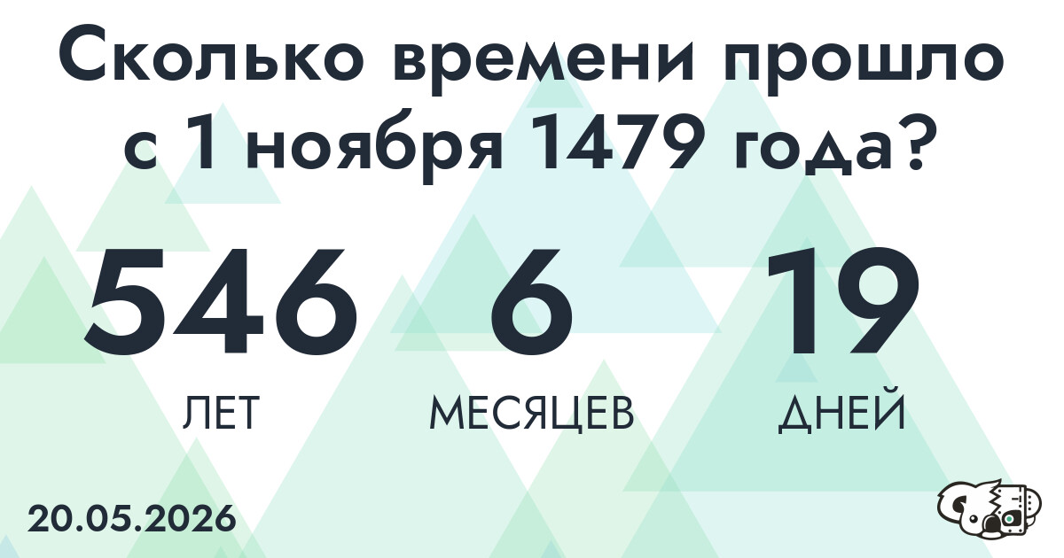 Сколько времени прошло с 1 ноября 1479 года