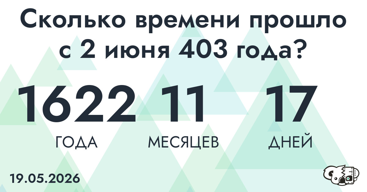 Сколько времени прошло с 2 июня 403 года