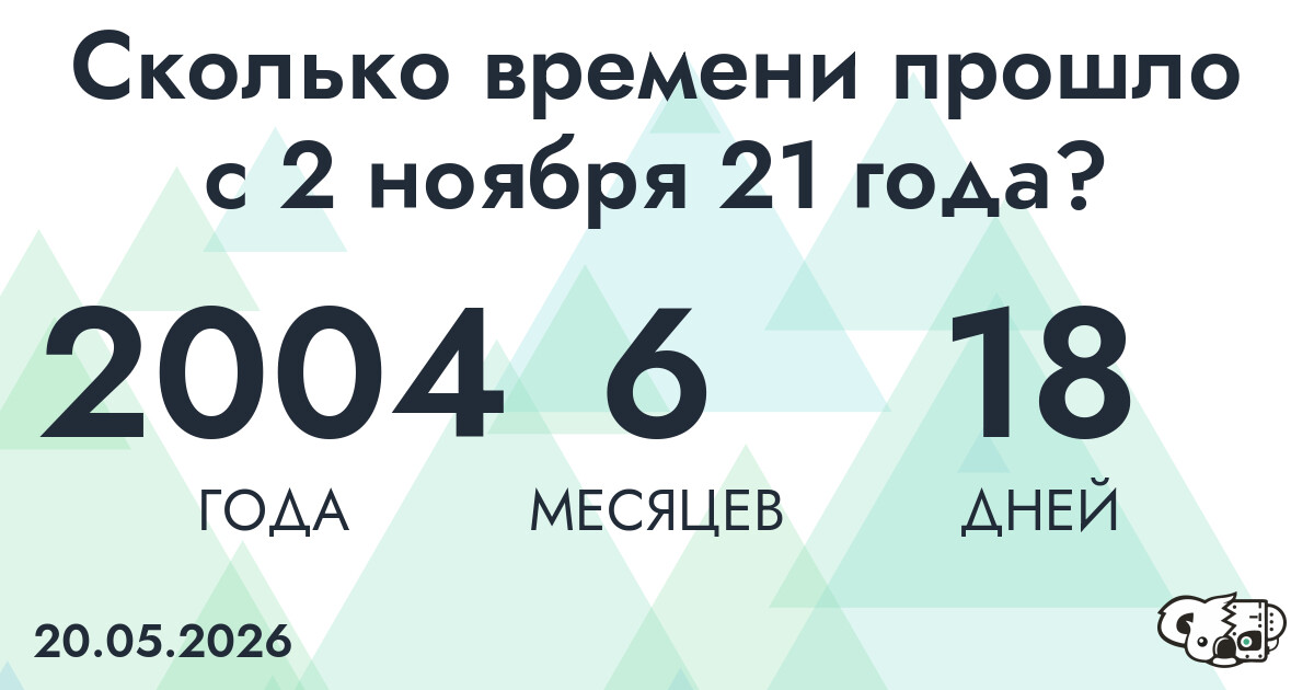 Сколько времени прошло с 2 ноября 21 года