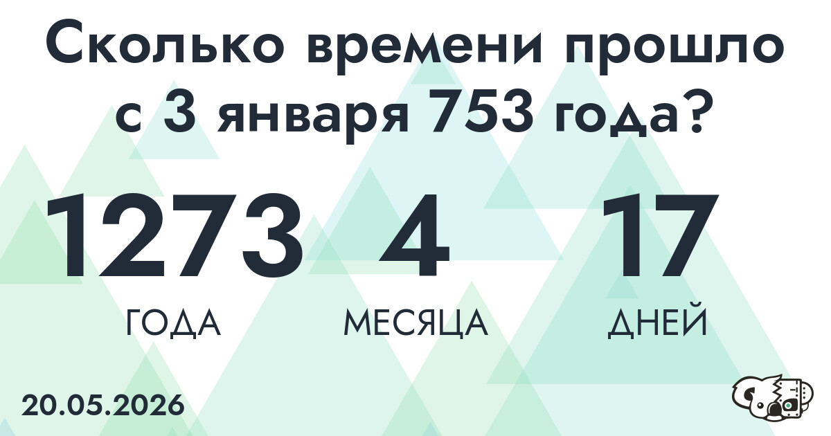 Сколько времени прошло с 3 января 753 года