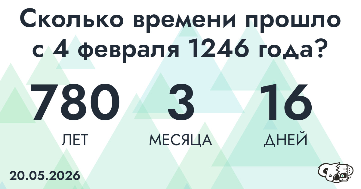 Сколько времени прошло с 4 февраля 1246 года