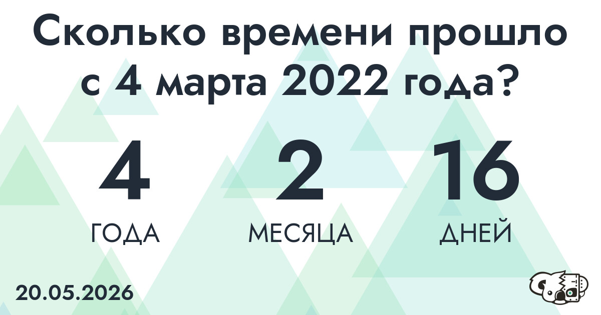 Сколько времени прошло с 4 марта 2022 года
