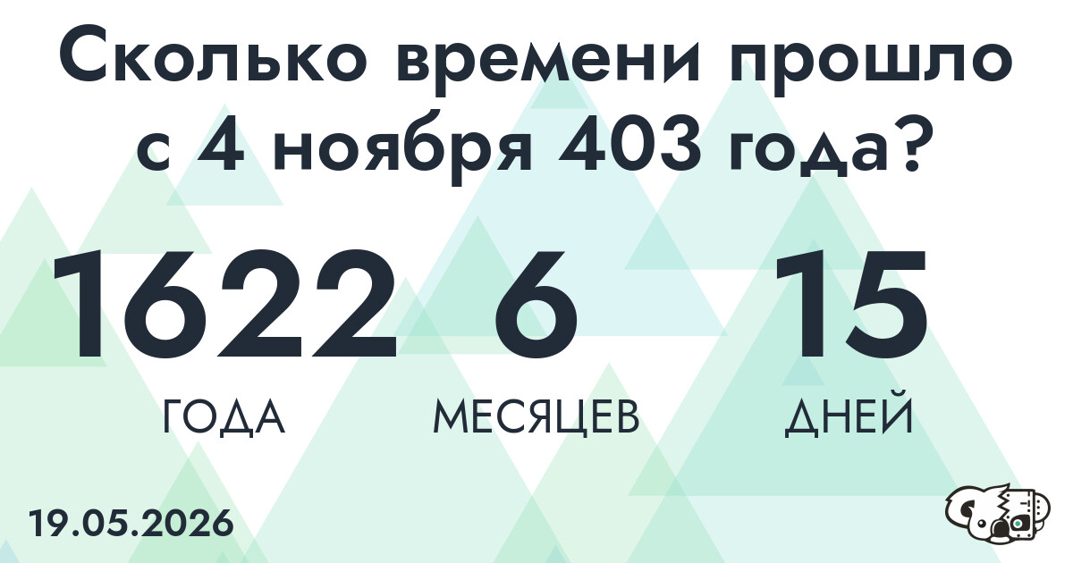 Сколько времени прошло с 4 ноября 403 года