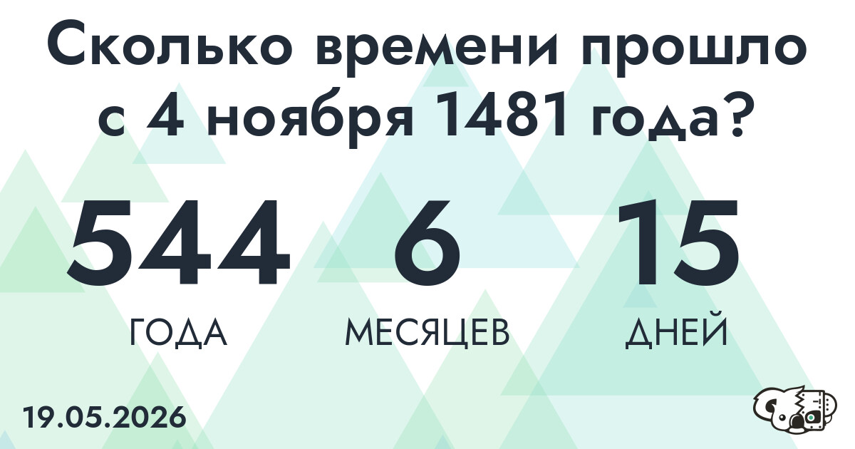 Сколько времени прошло с 4 ноября 1481 года