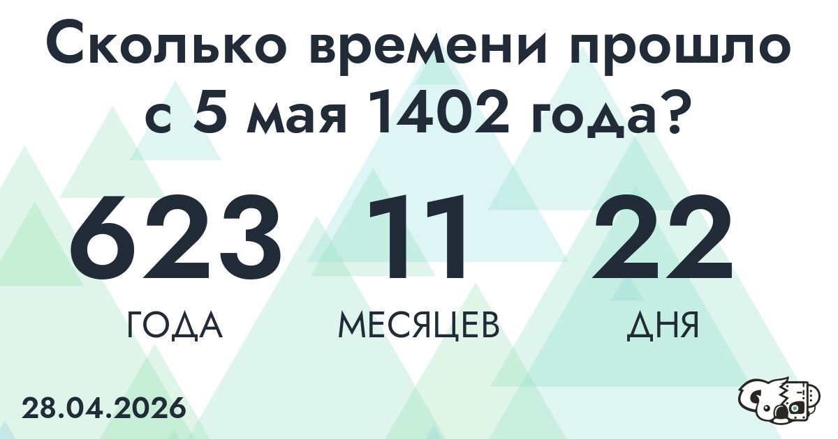 Сколько времени прошло с 5 мая 1402 года