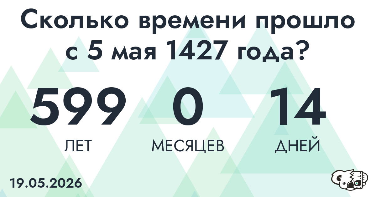Сколько времени прошло с 5 мая 1427 года