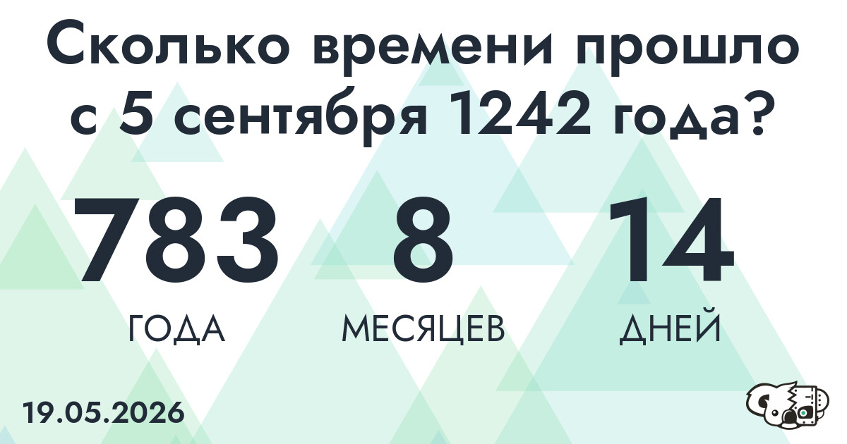 Сколько времени прошло с 5 сентября 1242 года