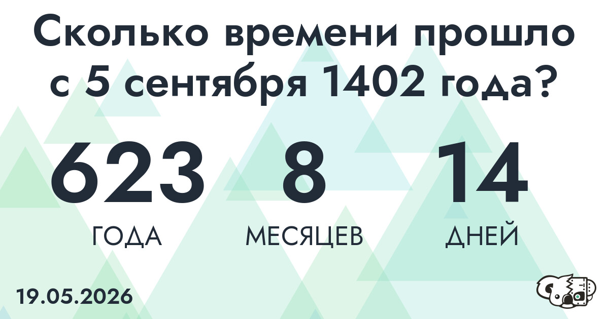 Сколько времени прошло с 5 сентября 1402 года