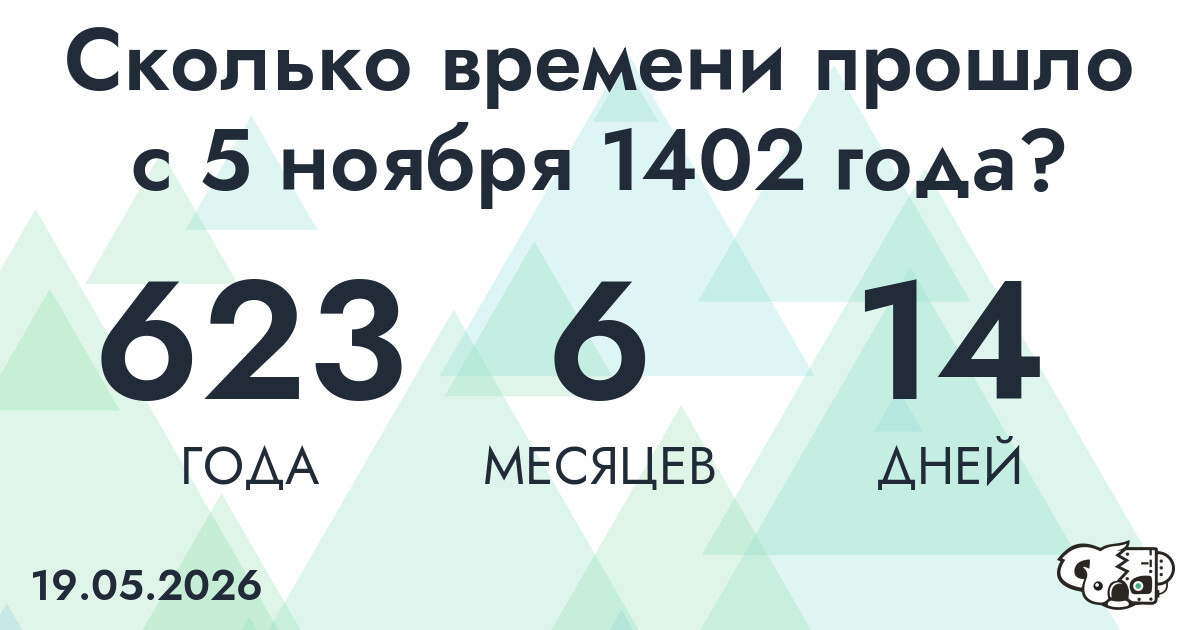 Сколько времени прошло с 5 ноября 1402 года