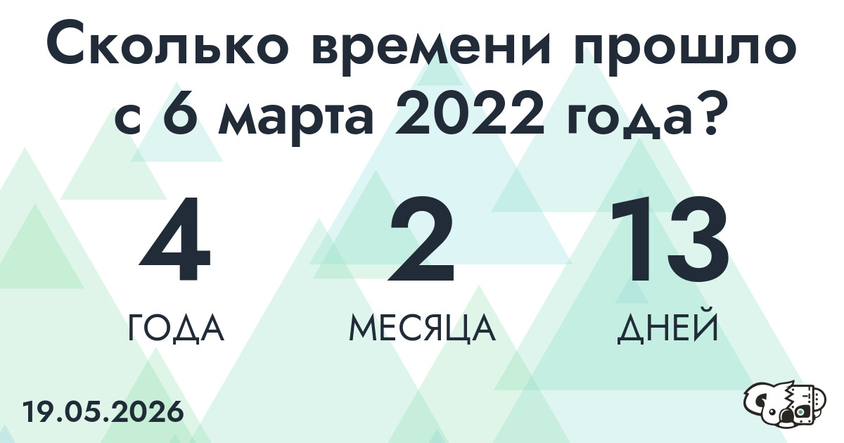Сколько времени прошло с 6 марта 2022 года