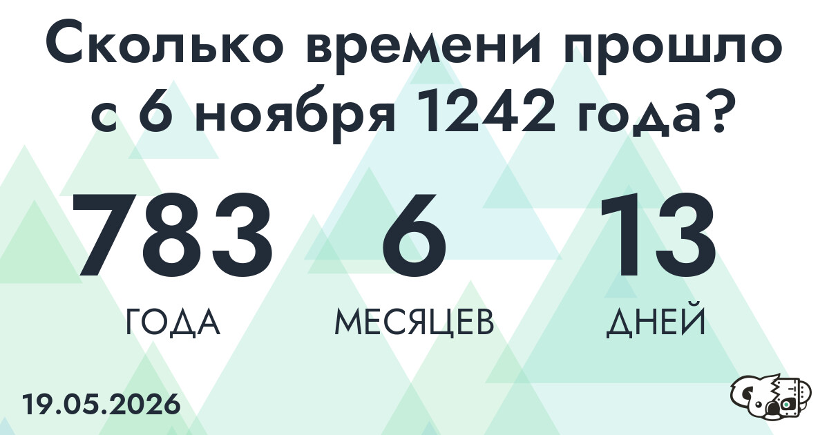 Сколько времени прошло с 6 ноября 1242 года