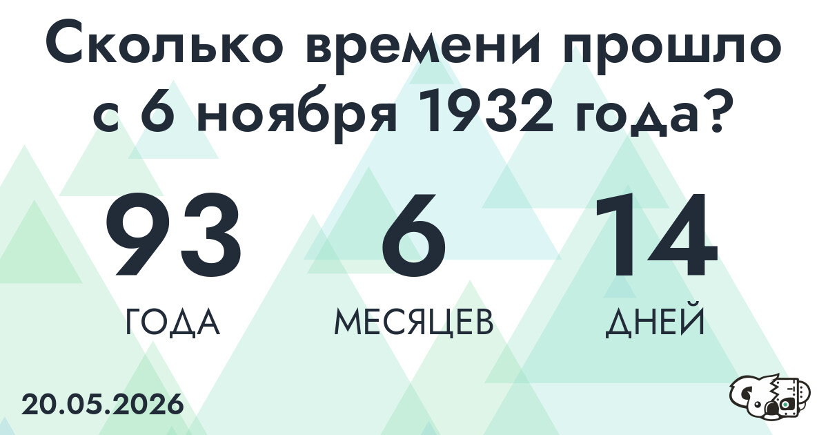 Сколько времени прошло с 6 ноября 1932 года
