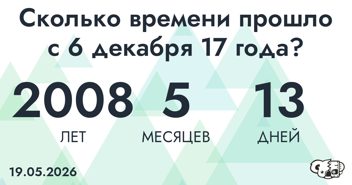 Сколько времени прошло с 6 декабря 17 года