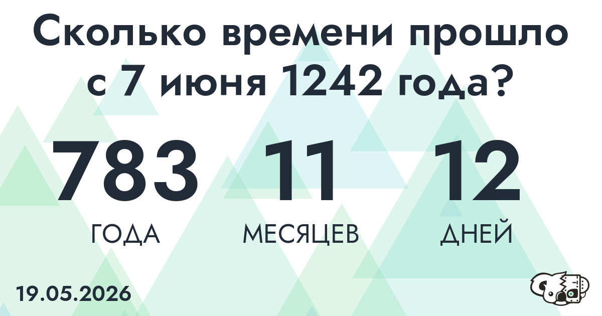 Сколько времени прошло с 7 июня 1242 года