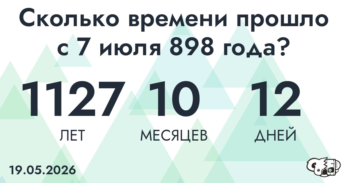 Сколько времени прошло с 7 июля 898 года