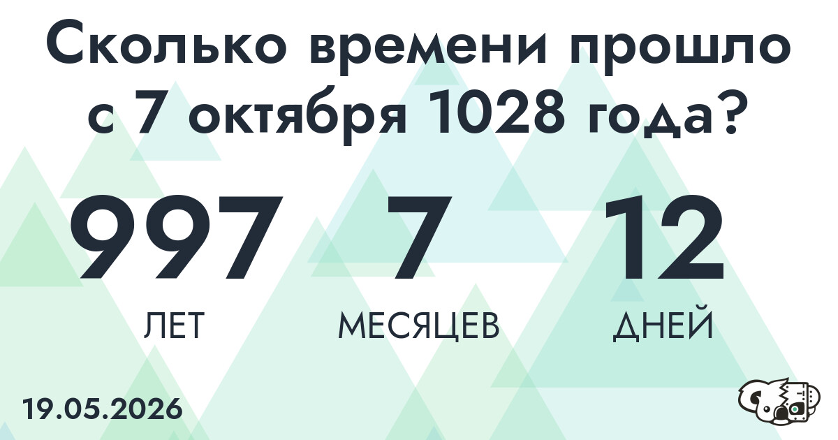 Сколько времени прошло с 7 октября 1028 года