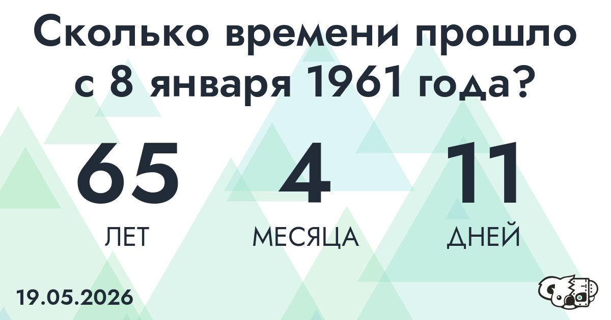 Сколько времени прошло с 8 января 1961 года