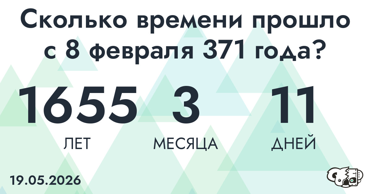 Сколько времени прошло с 8 февраля 371 года