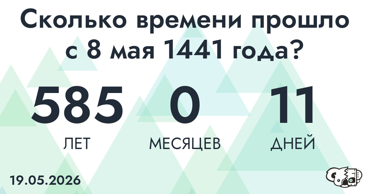 Сколько времени прошло с 8 мая 1441 года
