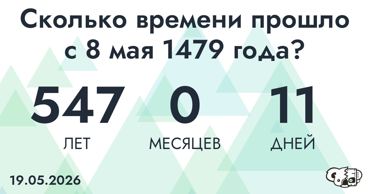 Сколько времени прошло с 8 мая 1479 года