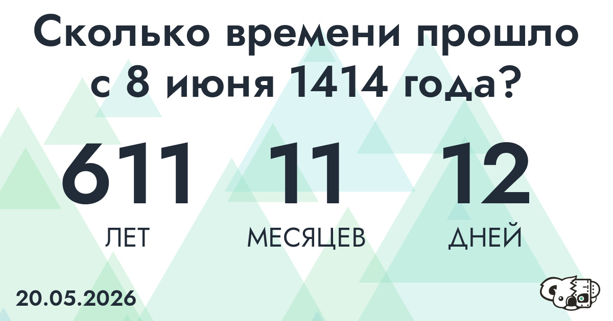 Сколько времени прошло с 8 июня 1414 года